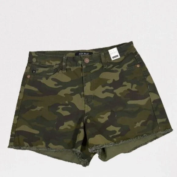 Judy Blue NEW Women's High Rise Camo Denim Jean Stretch Shorts Size L - Picture 4 of 11